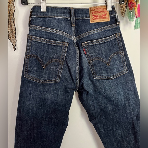 🤩👖 Levi’s Wedgie Skinny 25 women’s dark wash jeans worn once 👖🤩 denim - Picture 7 of 10